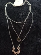 ¡El más nuevo! Color oro multicapa Vintage colgante de cristal de las mujeres collar de Luna estrella cuerno gargantilla de la Media Luna collares joyería