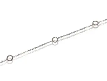 Fine chain silver bracelet with openwork hoops 
Fine chain silver bracelet with openwork hoops