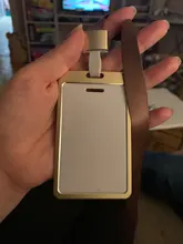 Portatarjetas de aleación de aluminio de alta calidad, funda para tarjeta de identificación, trabajo de Metal, identificación, 1 Uds.