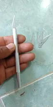 Cuchillo de hoja de bisturí con mango de Metal, cortador de papel de madera, pluma artesanal, suministros de corte de grabado, bricolaje, papelería, cuchillo de utilidad, 1 Juego