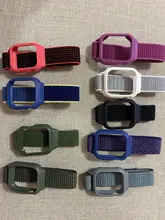 Funda + correa para Apple Watch, banda de 44mm y 40mm, pulsera elástica de 38mm y 42mm trenzada Solo para Apple watch series 6 5 4 3 se