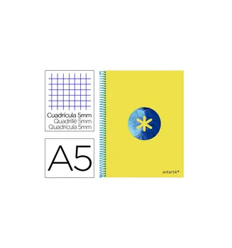 Spiral notebook led paper A5 MICRO ANTARTIK cover FORRADA120H 100 GR Picture 5MM 5 BANDA6 drills TRENDING yellow 
Spiral notebook led paper A5 MICRO ANTARTIK cover FORRADA120H 100 GR Picture 5MM 5 BANDA6 drills TRENDING yellow