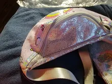 Riñonera con estampado de lentejuelas para mujer, bolso de cintura con dibujos animados y purpurina para teléfono