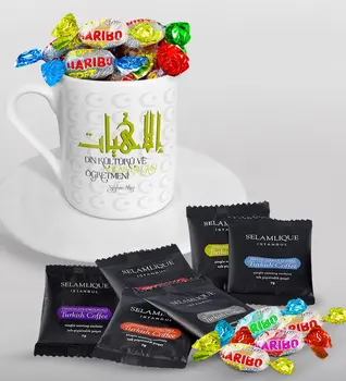 Personalized Religious Culture And One Teacher at Turkish coffee Cup Selamlique Mixed Turkish Coffee House and Haribo Candy Gift S 
Personalized Religious Culture And One Teacher at Turkish coffee Cup Selamlique Mixed Turkish Coffee House and Haribo Candy Gift S