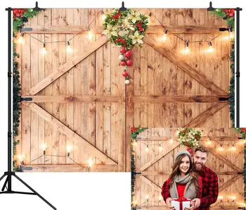Neoback Christmas Decor on Rustic Barn Door Backdrop Wooden Board Photography Seamless Vinyl Photo Background Studio Prop fonda
Neoback Christmas Decor on Rustic Barn Door Backdrop Wooden Board Photography Seamless Vinyl Photo Background Studio Prop fonda