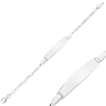 Silver 925 Sterling Figaro Chain Dished Plate Baby Bracelet
Silver 925 Sterling Figaro Chain Dished Plate Baby Bracelet
