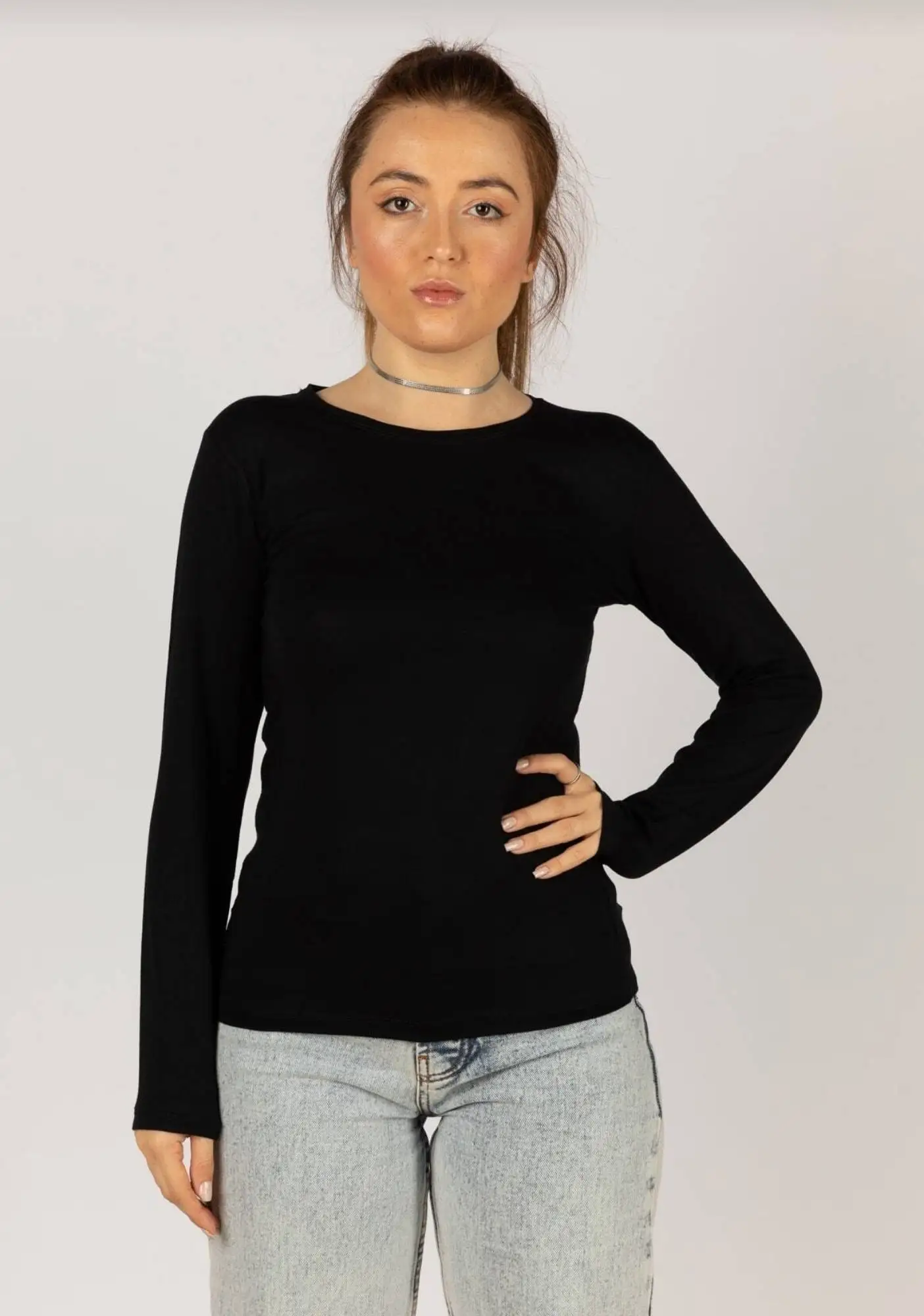 Turkey 2021 Autumn Black Combed Cotton Blouse Bike Collar Sweater Women Long Sleeve Slim Body Underwear for Shirt
Turkey 2021 Autumn Black Combed Cotton Blouse Bike Collar Sweater Women Long Sleeve Slim Body Underwear for Shirt