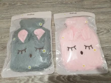 Bolsa de agua caliente para terapia de alivio del dolor de estrés, cubierta tejida suave y acogedor, calentador de manos reutilizable de calor caliente para invierno, PVC