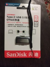 Flash-Drive Extreme Sandisk-Pen Drive128gb SDDDC2 Type-C Dual USB3.1 16GB 256GB Otg Usb