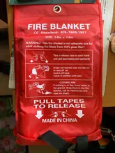 Manta ignífuga de fibra de vidrio para emergencias, 1M x 1M