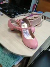 Zapatos Infantiles para niñas, calzado con lazo de cuero para fiesta de Baile de Princesa, brillantes, Color rojo sólido, tacón alto, de cuero de moda, oferta de otoño