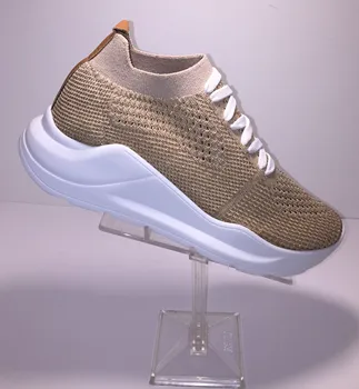 Women's Casual Sneakers Beige-Gold Silvery Knitwear Spring and Summer Fashion Lightweight and Comfortable Design Stretch Shoes 
Women's Casual Sneakers Beige-Gold Silvery Knitwear Spring and Summer Fashion Lightweight and Comfortable Design Stretch Shoes