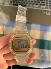 Reloj deportivo Digital para hombre y mujer, cronógrafo de pulsera transparente, informal, dorado, regalo para amantes, para niños y mujeres