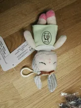 Metoo-muñecos de peluche de animales para niños y niñas, Mini llavero Kawaii con colgante de conejo Angela