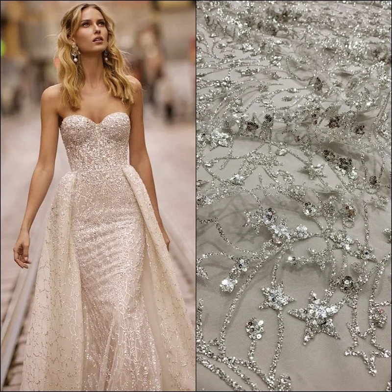 Berta 2019 Ivory color Star print Glitter beautiful wedding fabric lace ,textile Tulle Lace Fabric For Net Mesh sequins shine MA
Berta 2019 Ivory color Star print Glitter beautiful wedding fabric lace ,textile Tulle Lace Fabric For Net Mesh sequins shine MA