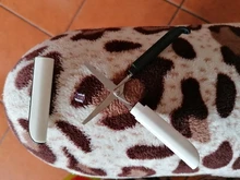 Deli 0600-Tijeras portátiles de bolsillo para corte de papel, tijeras de seguridad plegables