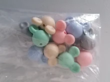 LOFCA 10 Uds de dentición silicona ratón mordedor de cuentas para bebé perlas de silicona de grado de alimentos BPA libre DIY colgante de collar hacer