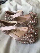 Zapatos de princesa brillantes para niños, zapatillas de perlas con diamantes de imitación para fiesta y boda, D487, 2020