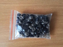 100 unids/bolsa DIY para muñecas ojos del juguete de plástico negro de Ojos de seguridad de marionetas muñeca con arandelas