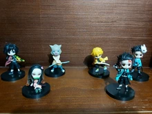 6 unids/set Anime demonio asesino Kimetsu No Yaiba figura Q Posket Kamado Tanjirou Kamado Nezuko Agatsuma juguetes 6cm