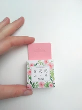 Cinta adhesiva decorativa con plantas y flores estilo japonés Kawaii, cinta adhesiva decorativa, pegatina para álbum de recortes, artículos de papelería con etiquetas