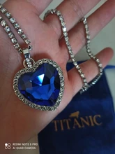 Colgante collar con corazón de Titanic de OCéANO AZUL corazón amor para siempre + bolsa de terciopelo
