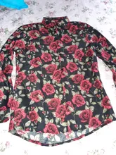 Camisa de moda para hombre, camisa de manga larga con botones, informal, con estampado Floral de rosas, novedad de Otoño de 2019