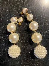 JIOFREE-Colgante de perla larga sin oreja perforada, accesorios para pendientes, joyería de moda