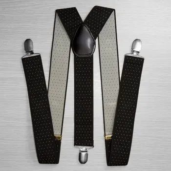 Suspenders for trousers wide (3.5 cm, 3 clips, black, polka dots) 53712
Suspenders for trousers wide (3.5 cm, 3 clips, black, polka dots) 53712