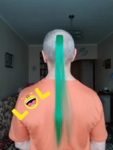 LUPU-extensiones de cabello sintético para mujer, pelo largo liso con arcoíris resaltado, un Clip en una pieza, rosa, púrpura y rojo