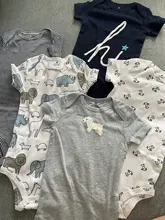 Monos de bebé 100% algodón, ropa de manga corta, mono con estampado de dibujos animados, 5 uds.