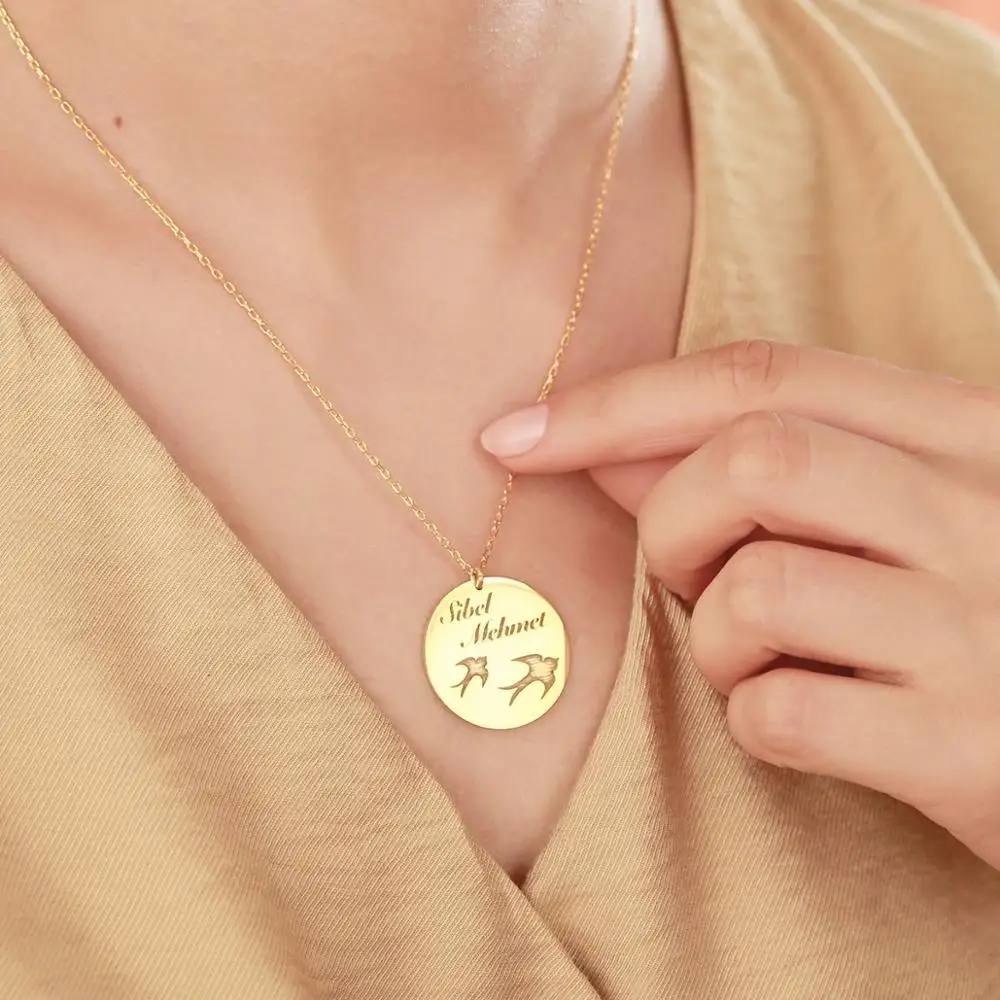 Vaoov 925 Sterling Silver Personalized Dovetail Name Plate Necklace - Made in Turkey
Vaoov 925 Sterling Silver Personalized Dovetail Name Plate Necklace - Made in Turkey