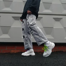 Pantalones de pierna ancha para hombre y mujer, pantalón informal con cintura elástica, estilo Harajuku, Anime, patrón japonés, Hip Hop