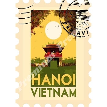Vietnam souvenir magnet vintage tourist poster 
Vietnam souvenir magnet vintage tourist poster
