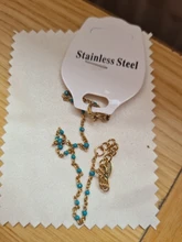 ZMZY-Pulsera de eslabones de acero inoxidable estilo bohemio para Mujer, brazalete esmaltado, Color dorado