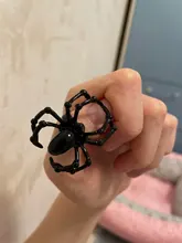 ZYZQ Neo-Simulación de araña anillo estilo Punk, parodia de Halloween, accesorios de juguete
