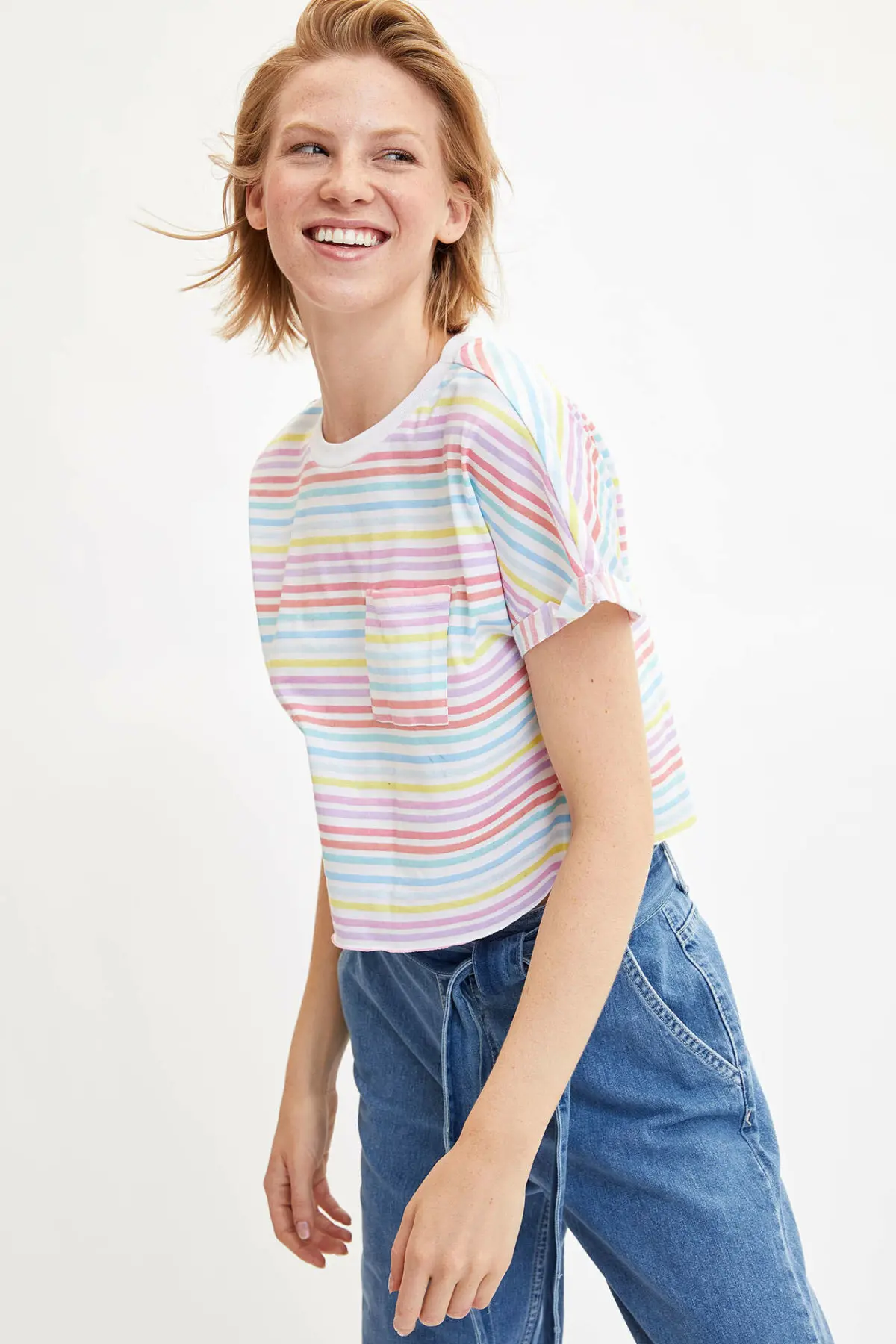 DeFacto Summer Woman Fashion Short Sleeve Lady Casual Striped T-Shirt Female High Quality Simple Loose Tops - L7354AZ19HS
DeFacto Summer Woman Fashion Short Sleeve Lady Casual Striped T-Shirt Female High Quality Simple Loose Tops - L7354AZ19HS