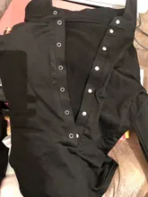 Body de manga larga para mujer, mono Sexy ajustado con cuello en V y botones, monos de color negro o blanco, traje de una pieza 2021