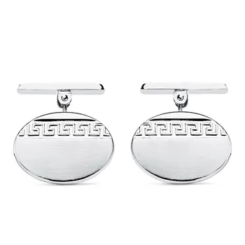 Cufflinks 18k white gold oval 18mm. Reason greca smooth
Cufflinks 18k white gold oval 18mm. Reason greca smooth