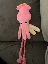 Gato de calamar para perro, juguete de pulpo, mascota de peluche BB, cuerda de perrito, mordedores de juguete con sonido rosa
