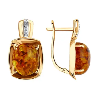 Sokolov drop earrings with stones in gold with Amber natural and cubic zirconia, fashion jewelry, 585, women's male, long earrings
Sokolov drop earrings with stones in gold with Amber natural and cubic zirconia, fashion jewelry, 585, women's male, long earrings