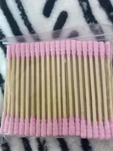 100 unids/pack Rosa doble cabeza hisopo de algodón palos mujer removedor de maquillaje de algodón punta médica para nariz y orejas de limpieza a prueba de polvo