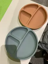 Plato de comedor de silicona seguro para bebé, platos de dibujos animados para niños, vajilla de entrenamiento con ventosa, cuencos de alimentación para niños