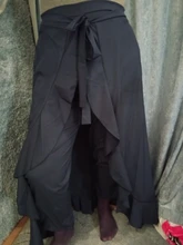 Pantalones Mujer Palazzo 2019 Causal Ruffle cordón pantalones elegante alta cintura Irregular suelto Color puro otoño mujer pantalón falda