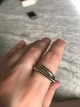 SHANICE-Anillos abiertos de 100% Plata de Ley 925 Lisa para mujer, entrelazados de lado incorrecto Retro geométrico para joyería de plata de ley