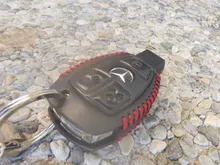 Funda de cuero genuino para llavero de coche, funda para llavero para Mercedes Benz CLS CLA GL R SLK AMG A B C S Class, accesorios para mando A distancia