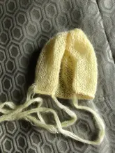 Handcraft Baby gorro de lana Mohair tejido a mano, atrezos para fotografía de bebés. Apoyo de fotografía. En regalo de Baby Shower