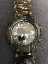 Reloj militar de camuflaje para hombre, pulsera de cuarzo LED resistente al agua hasta 50m, para deportes al aire libre, brújula, termómetro, reloj de emergencia