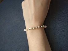 Pulsera elástica de 27 colores para mujer, brazalete pequeño de oro plateado, cuadrado, acrílico, facetas de hematita, cuentas de cristal, BC324