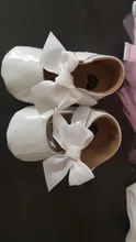Zapatos de bautismo para bebé niña, zapatos planos de suela suave, vestido de princesa Mary Jane, con lazo de cinta, Color sólido, antideslizantes, para cuna infantil